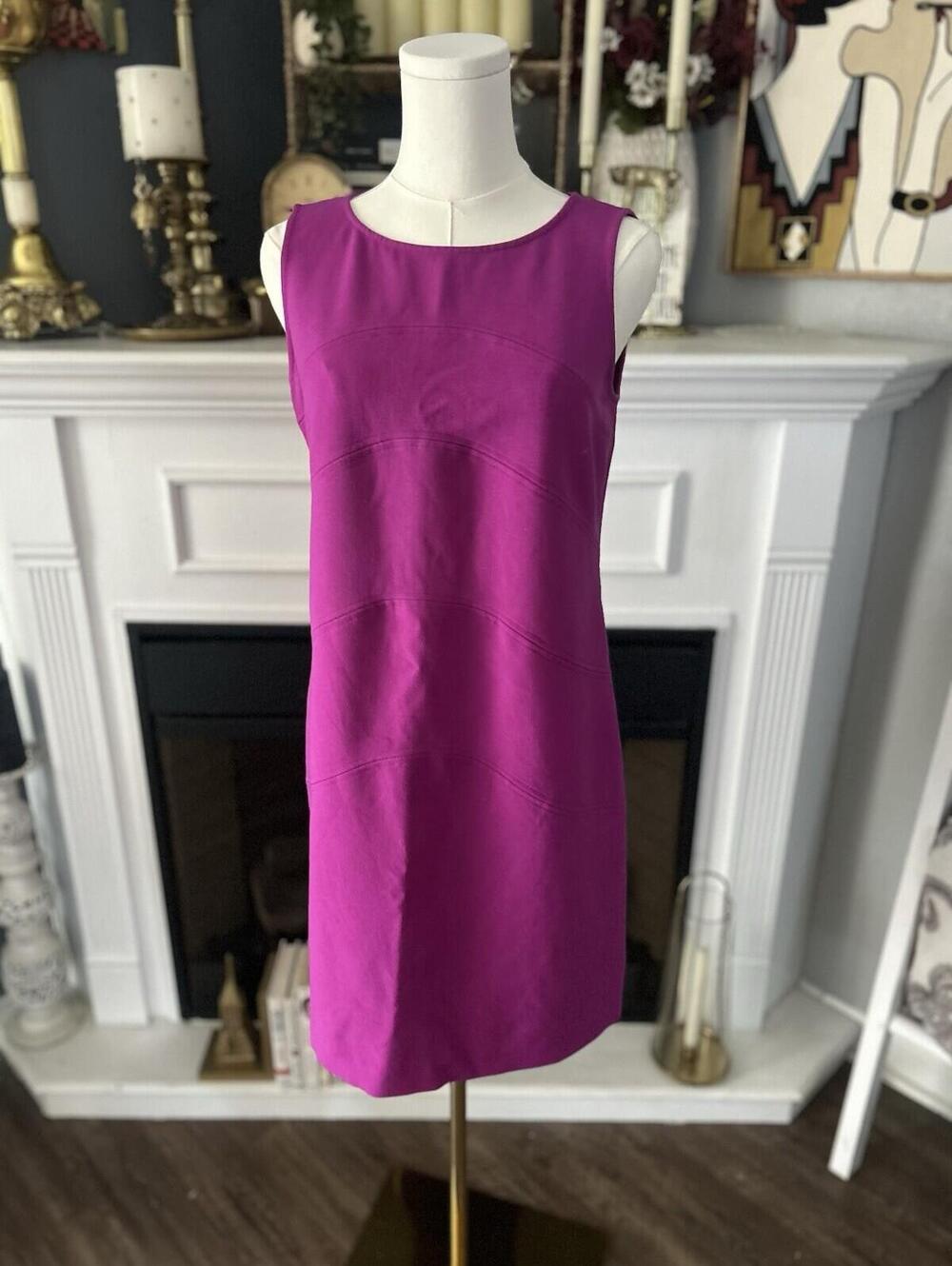 Ann Taylor Magenta Shift Dress Size 4 Women’s, Zip Back Closure
